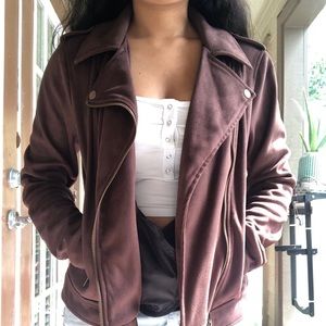 Brown biker jacket